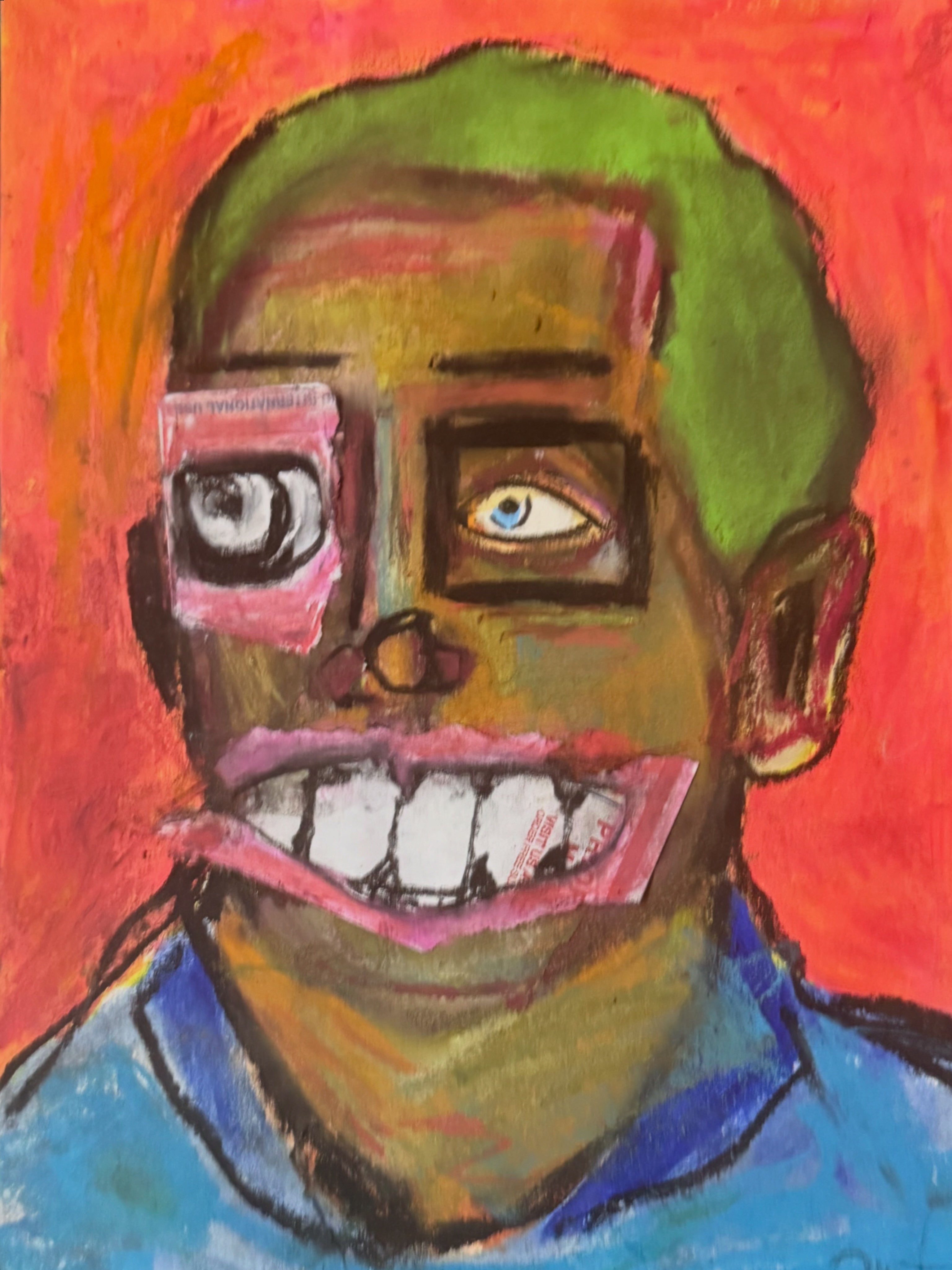 “Borrowed Eyes”— Original Mixed Media Portrait